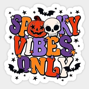 Funny Spooky Vibes Only Toddler Halloween Skeleton Sticker